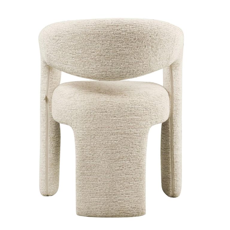Soho Dining Armchair - Curved Back - Natural Linear - Fabric