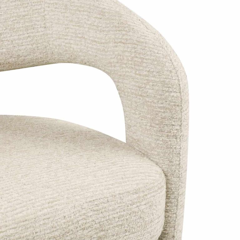 Soho Dining Armchair - Curved Back - Natural Linear - Fabric