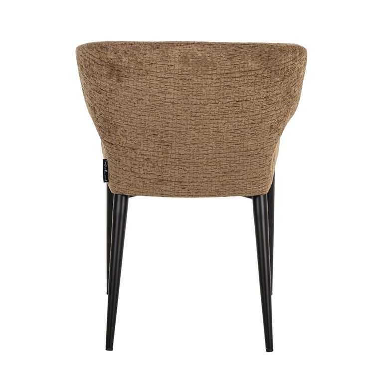 Taylor Dining Chair - Wing Back - Brandy Fusion - Fabric and Metal
