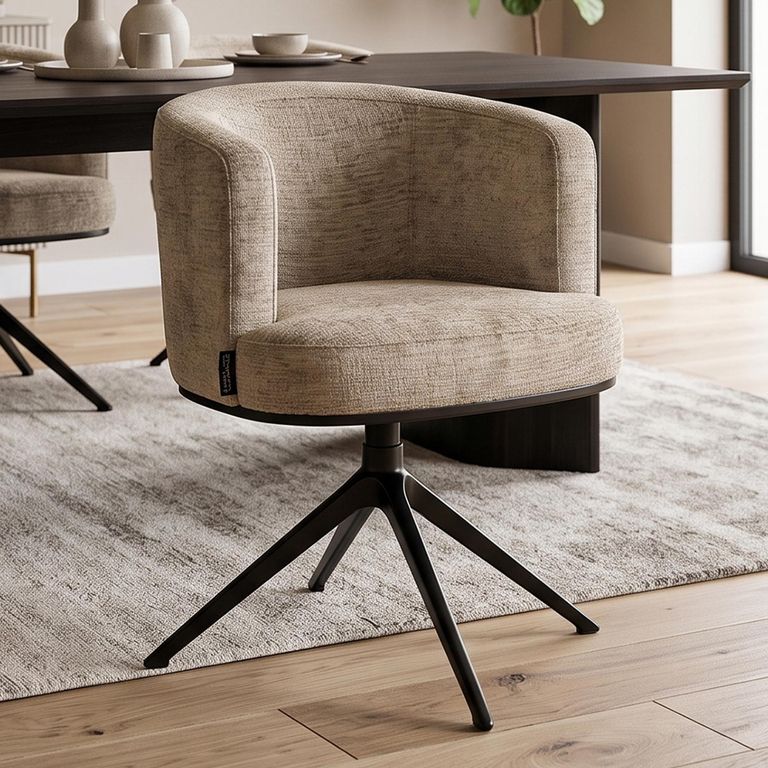 Cheyenne Swivel Dining Armchiar - Desert Fusion - Fabric and Metal