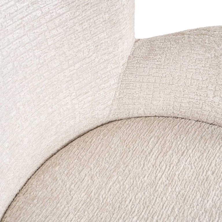 Amber Dining Armchair - Cream Fusion - Fabric and Metal