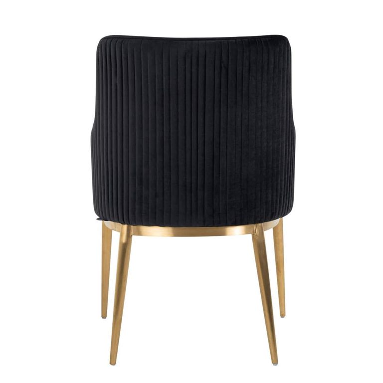 Breeze Dining Armchair - Set of 2 - Quartz Anthracite and Gold - Fabric and Metal