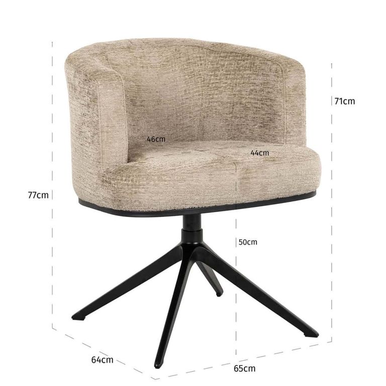 Cheyenne Swivel Dining Armchiar - Desert Fusion - Fabric and Metal