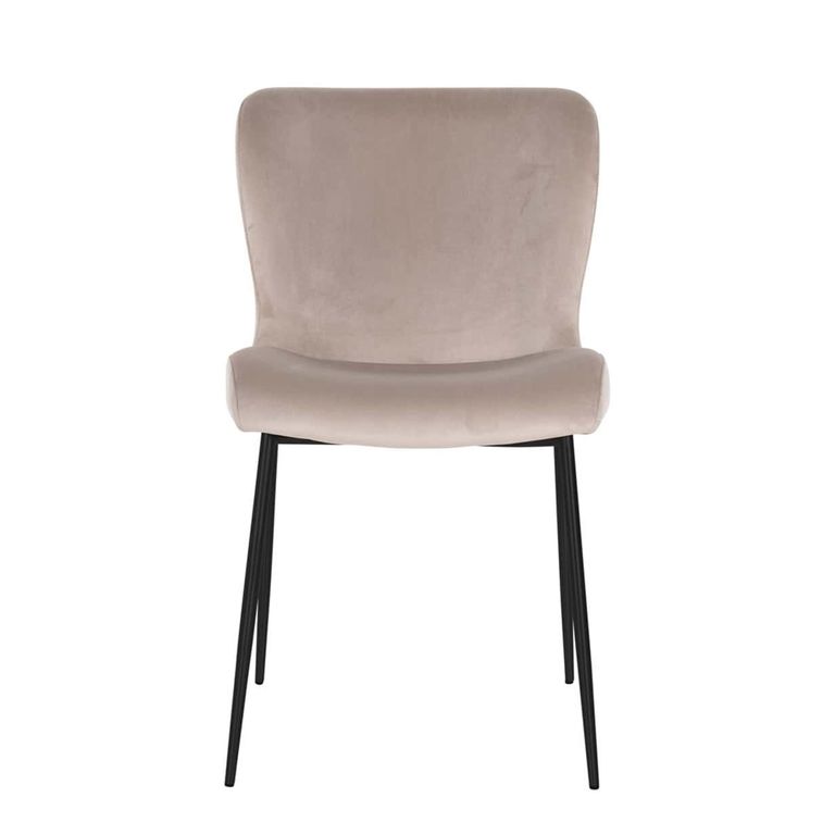Darby Dining Chair - Curved Back - Set of 2 - Sand - Fabric and Metal