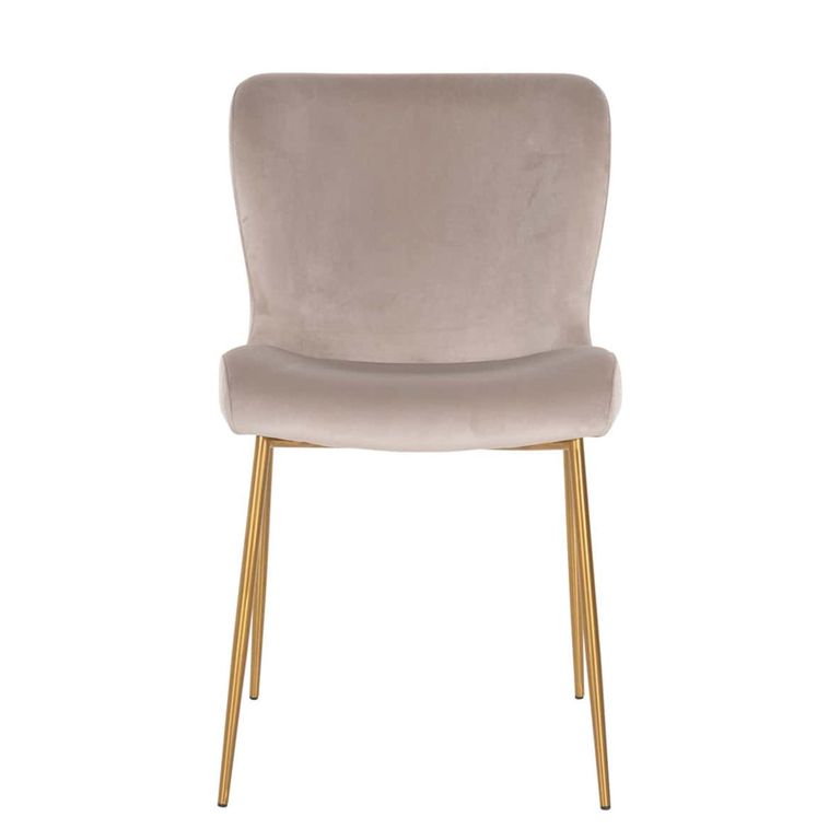 Odessa Dining Chair - Set of 2 - Sand and Gold - Fabric and Metal