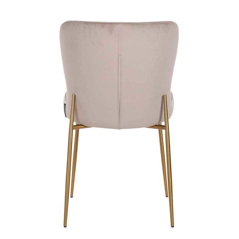 Odessa Dining Chair - Set of 2 - Sand and Gold - Fabric and Metal