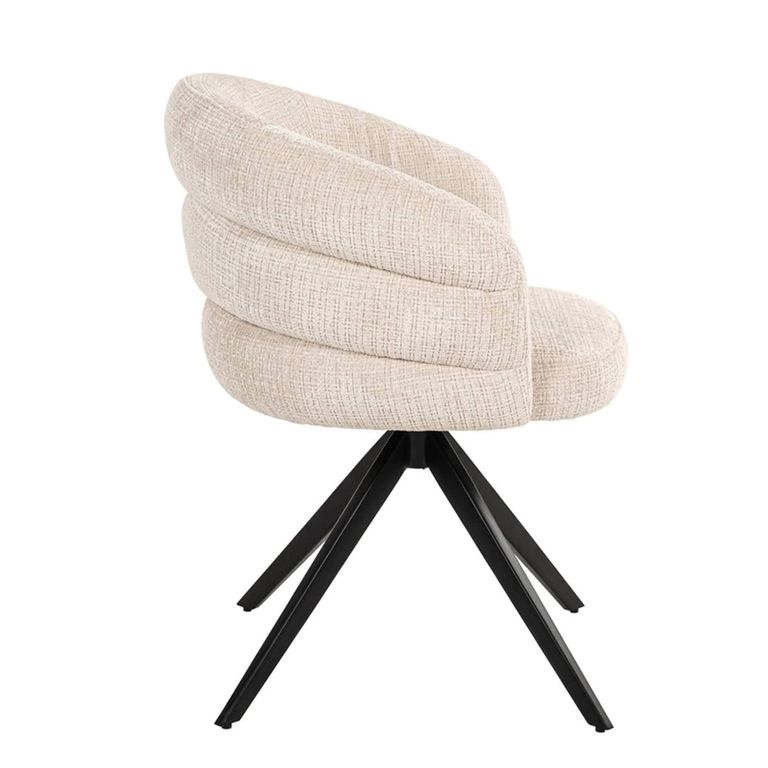 Serenity Swivel Dining Armchair - Niagara Beige - Fabric and Metal