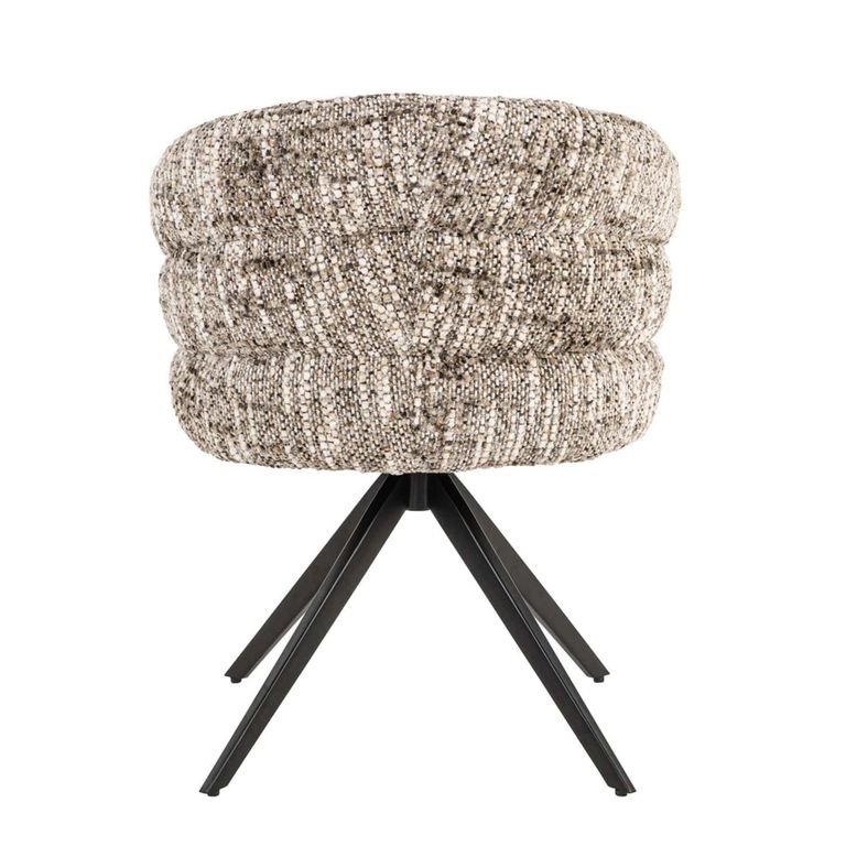 Serenity Swivel Dining Armchair - Omara Brown - Fabric and Metal