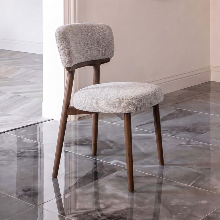 Basker Dining Chair - Fancy Natural - Fabric and Wood