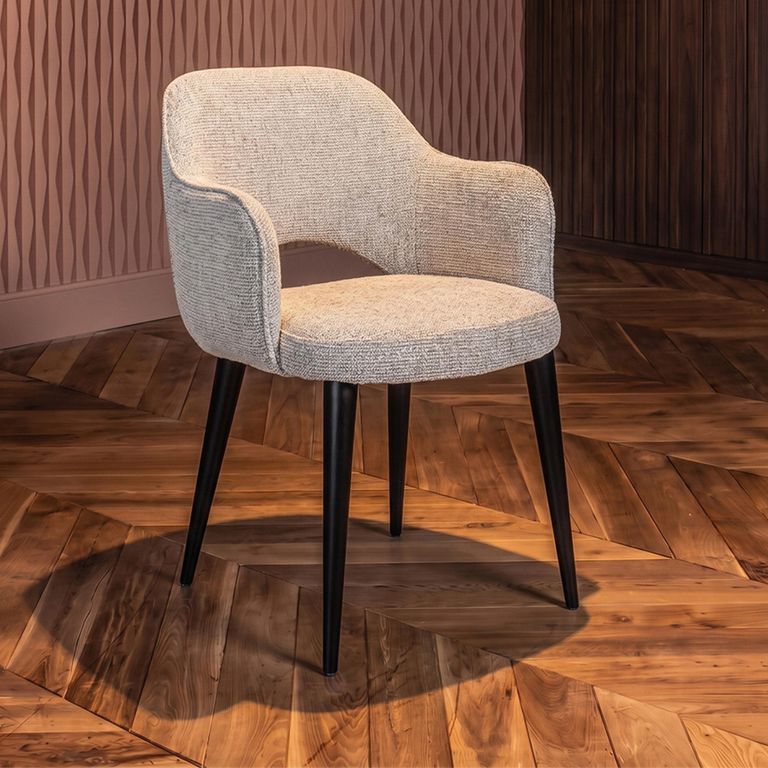 Giovanna Dining Armchair - Fancy Natural - Fabic and Metal