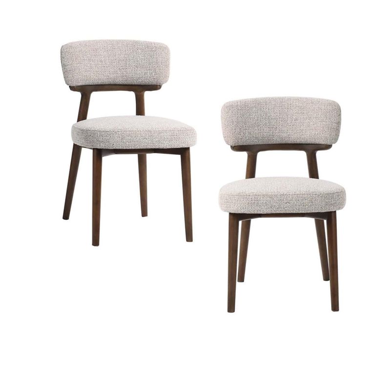 Basker Dining Chair - Fancy Natural - Fabric and Wood