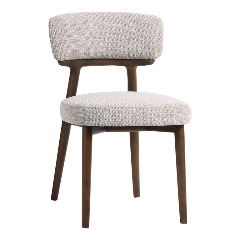 Basker Dining Chair - Fancy Natural - Fabric and Wood