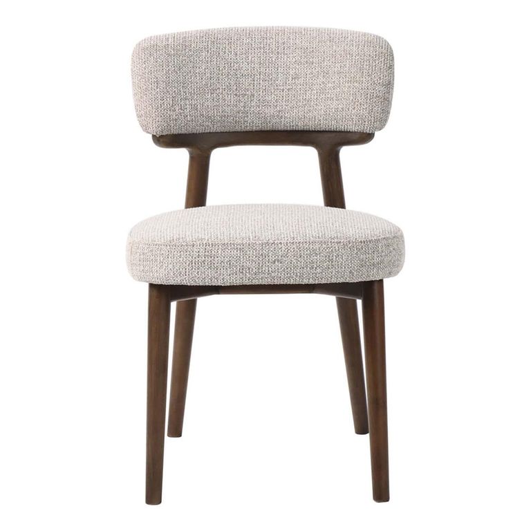 Basker Dining Chair - Fancy Natural - Fabric and Wood