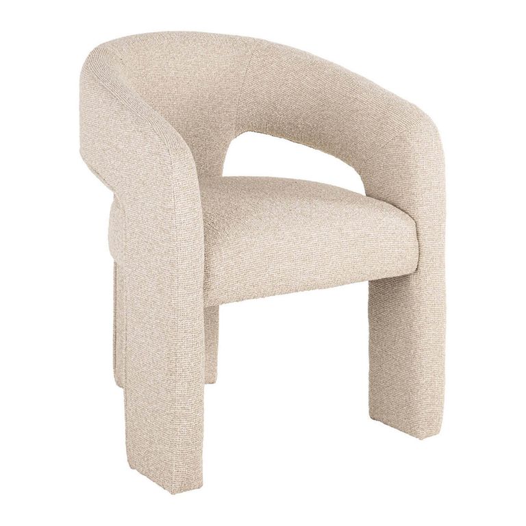 Belle Dining Chair - Curved Back - Biscotti - Fabric