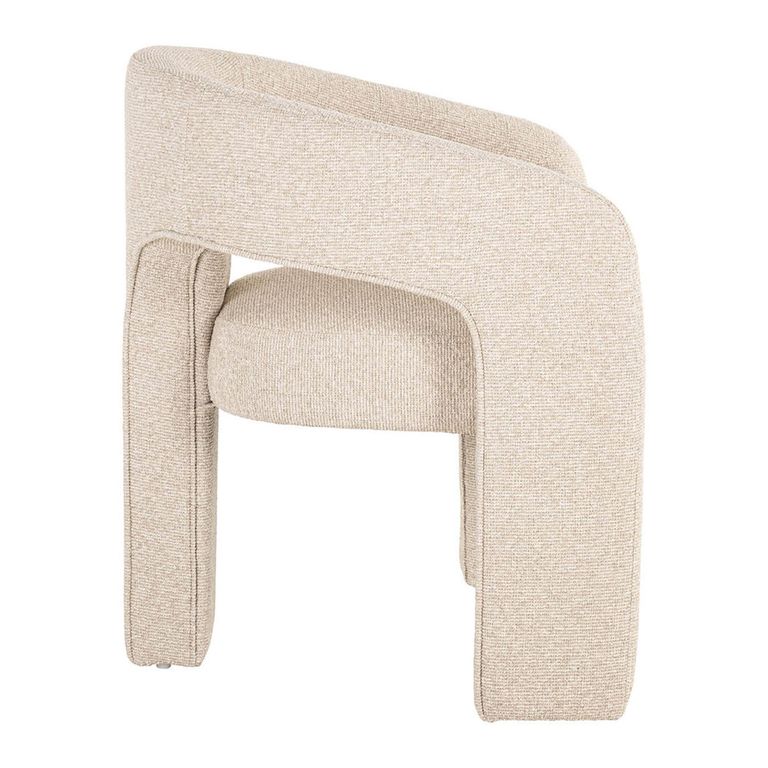 Belle Dining Chair - Curved Back - Biscotti - Fabric