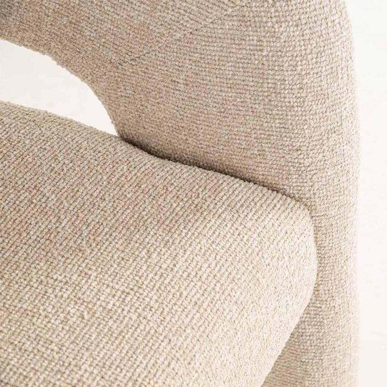 Belle Dining Chair - Curved Back - Biscotti - Fabric