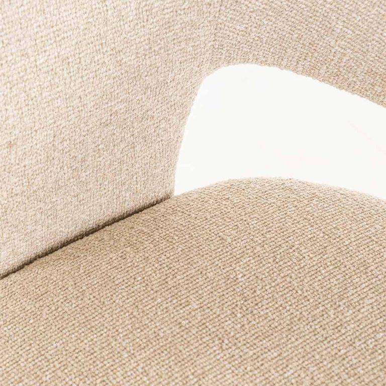 Belle Dining Chair - Curved Back - Biscotti - Fabric