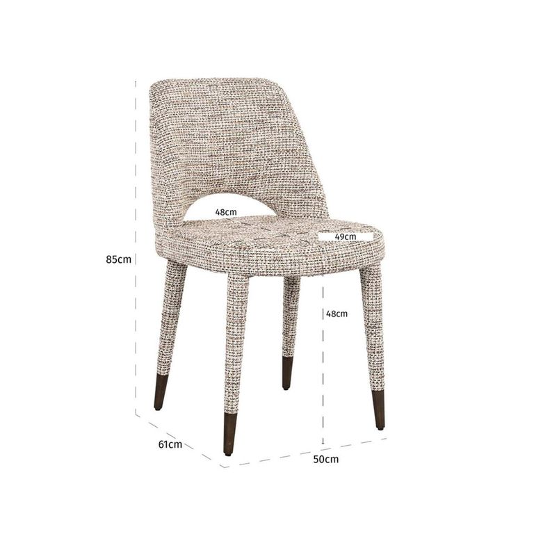 Cecilia Natural Fabric Dining Chair (Set of 2)