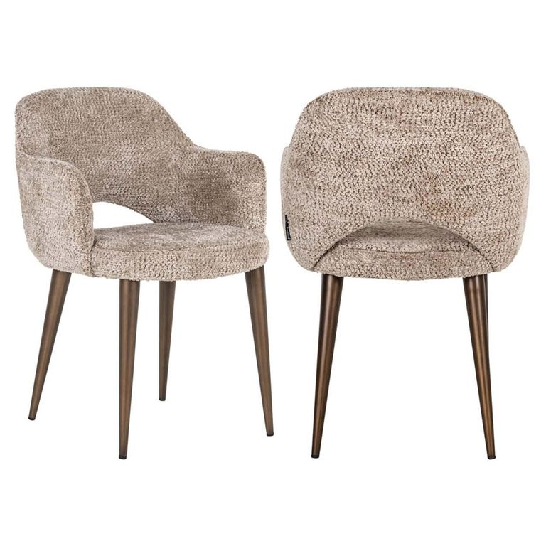 Delphina Dining Armchair - Lovely Nature - Fabric and Metal