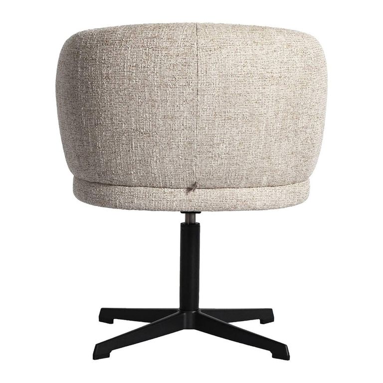 Dinan Swivel Dining Chair - Cream Tweed - Fabric and Metal