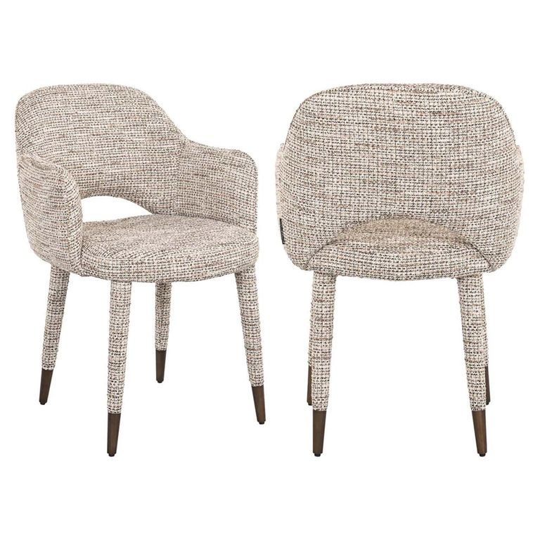 Donnatella Natural Fabric Dining Armchair