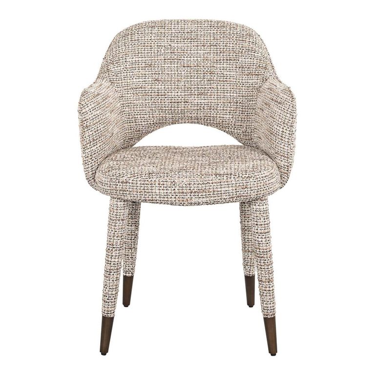 Donnatella Natural Fabric Dining Armchair