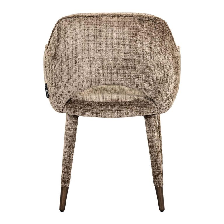 Donnatella Stone Chenille Fabric Dining Armchair