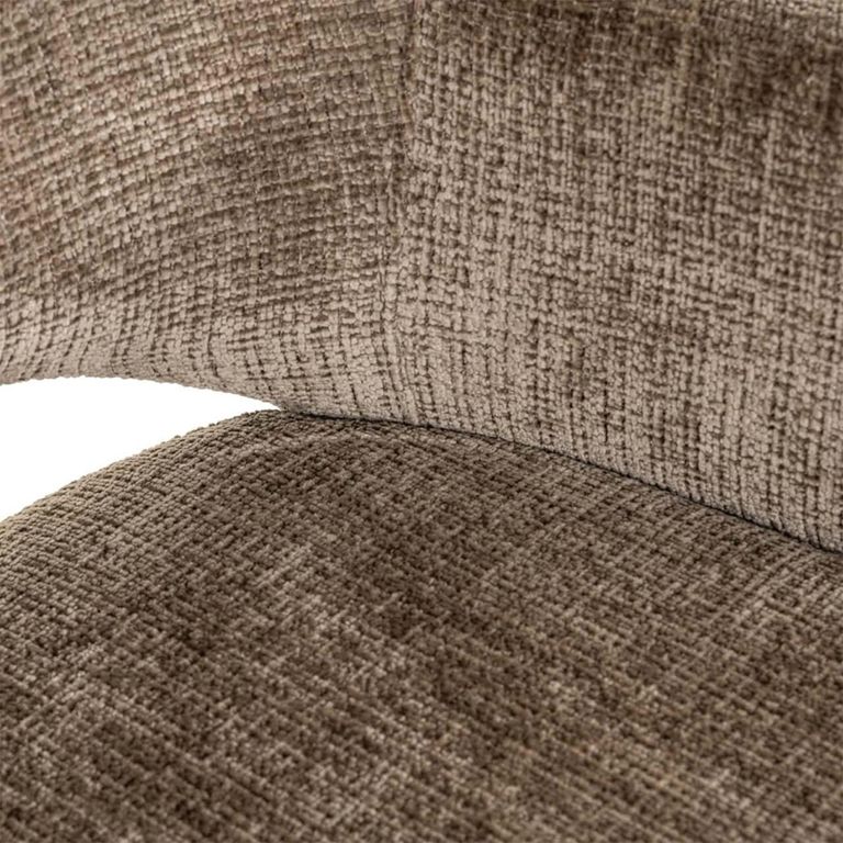 Donnatella Stone Chenille Fabric Dining Armchair