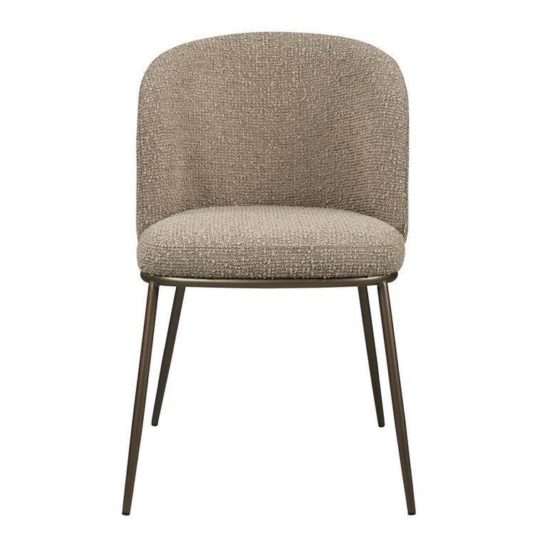 Elvi Dining Chair - Set of 2 - Mocca Chunky - Fabric and Metal