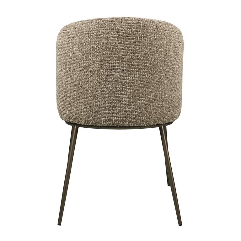 Elvi Dining Chair - Set of 2 - Mocca Chunky - Fabric and Metal