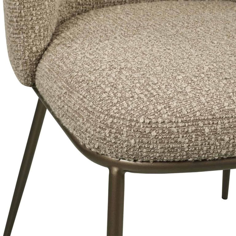 Elvi Dining Chair - Set of 2 - Mocca Chunky - Fabric and Metal