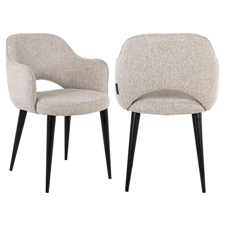Giovanna Dining Armchair - Fancy Natural - Fabic and Metal