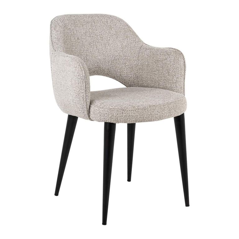 Giovanna Dining Armchair - Fancy Natural - Fabic and Metal