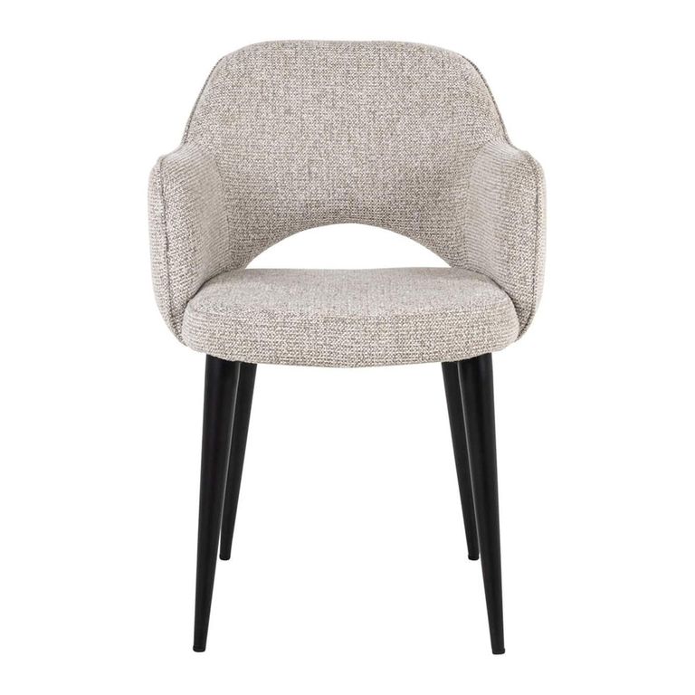 Giovanna Dining Armchair - Fancy Natural - Fabic and Metal