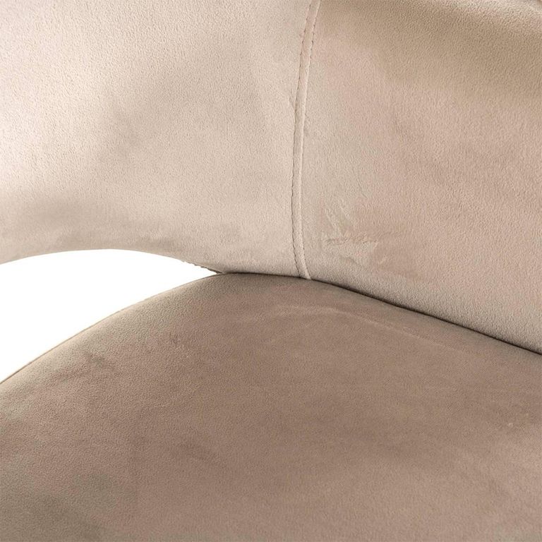 Giovanna Pink Khaki Fabric Dining Armchair with Black Legs