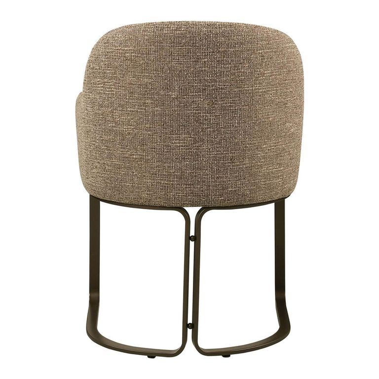 Hadley Dining Armchair - Cantilever Base - Brown Tweed - Fabric and Metal
