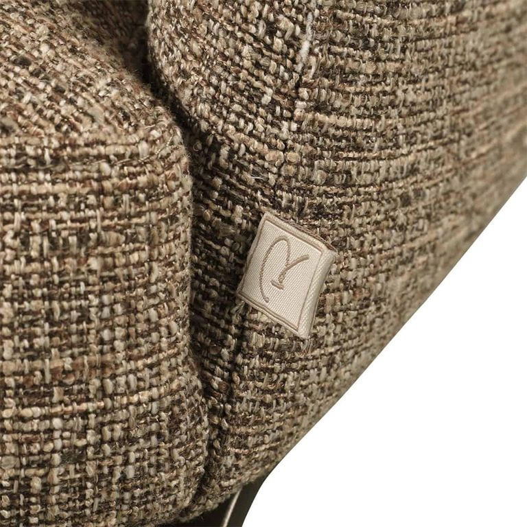 Hadley Dining Armchair - Cantilever Base - Brown Tweed - Fabric and Metal