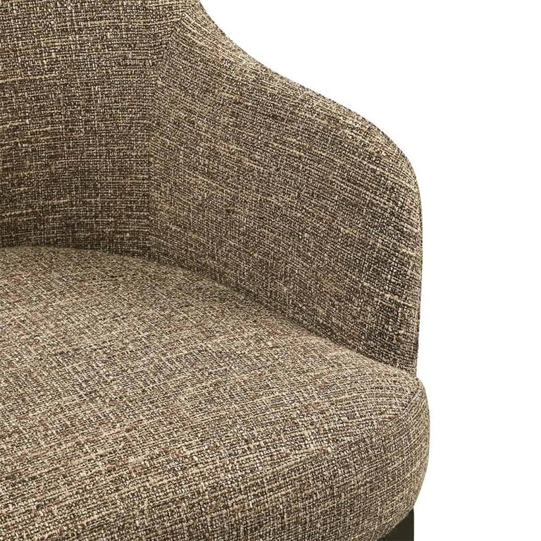 Hadley Dining Armchair - Cantilever Base - Brown Tweed - Fabric and Metal