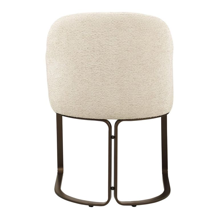 Hadley Dining Armchair - Cantilever Base - Natural Boldweave - Fabric and Metal