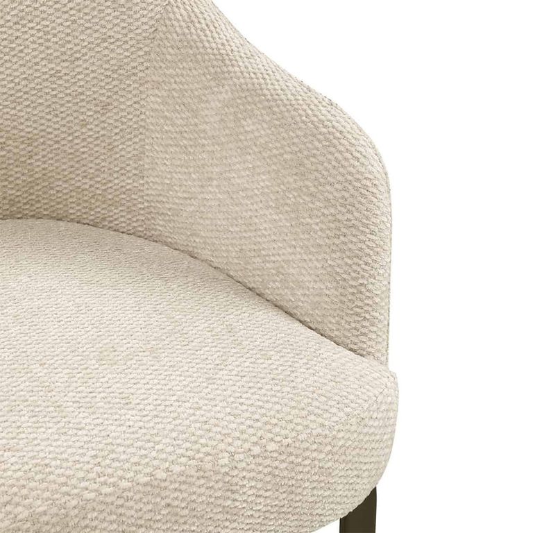 Hadley Dining Armchair - Cantilever Base - Natural Boldweave - Fabric and Metal