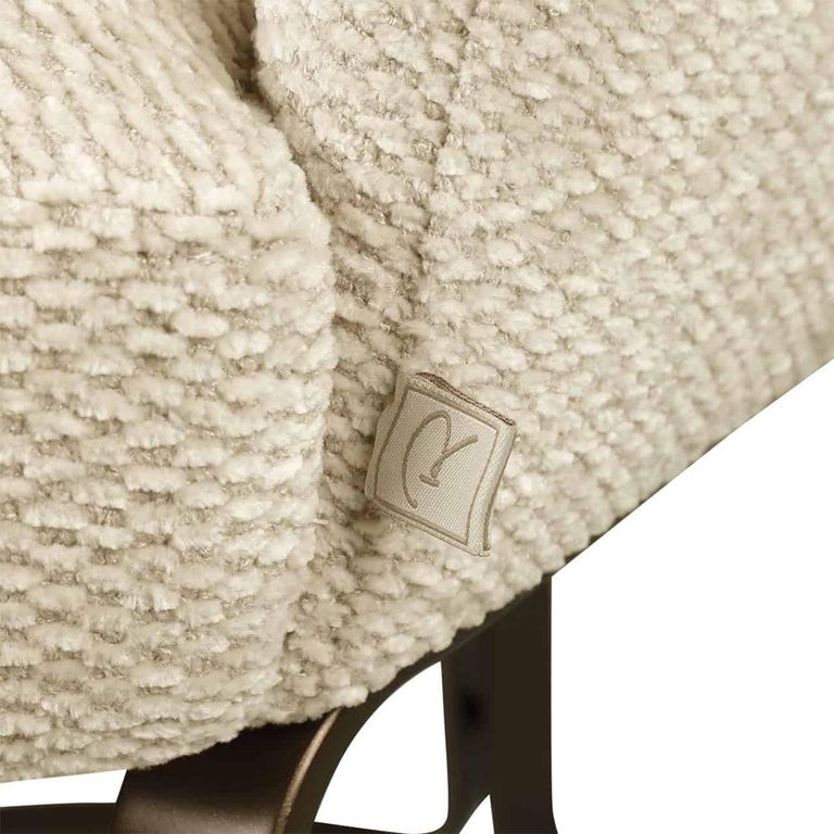 Hadley Dining Armchair - Cantilever Base - Natural Boldweave - Fabric and Metal