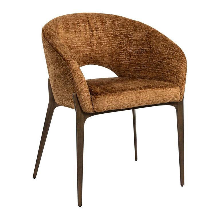 Kenzi Cognac Fabric Dining Chair