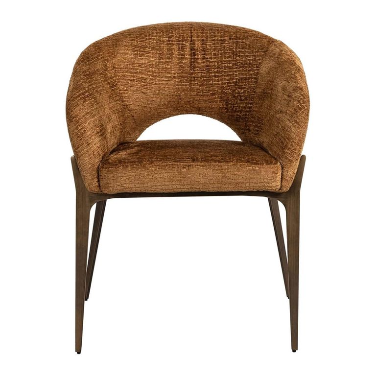 Kenzi Cognac Fabric Dining Chair