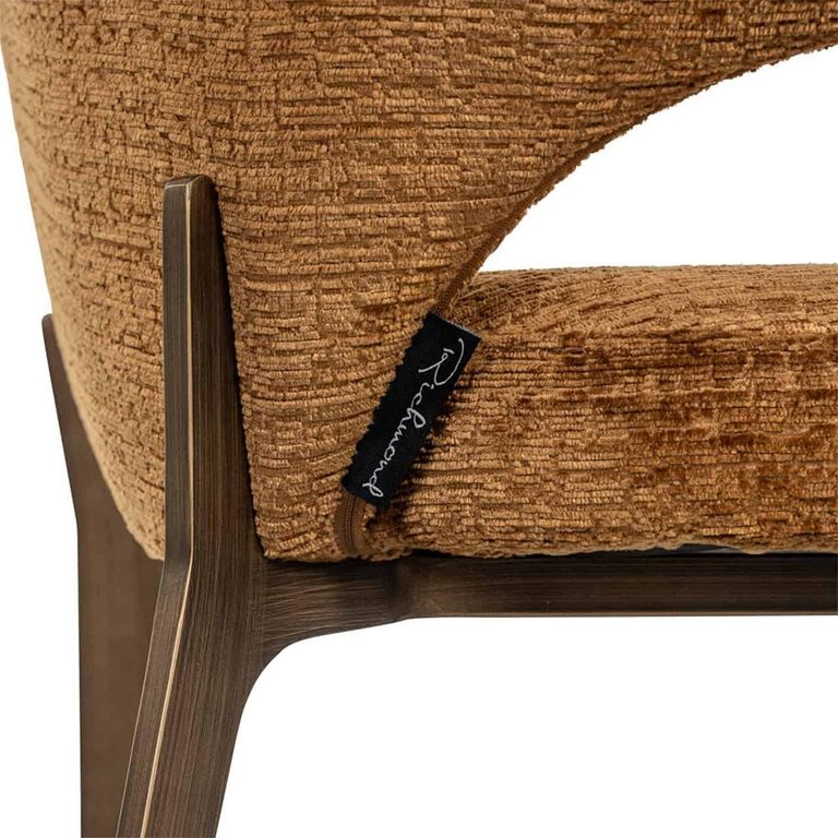 Kenzi Cognac Fabric Dining Chair