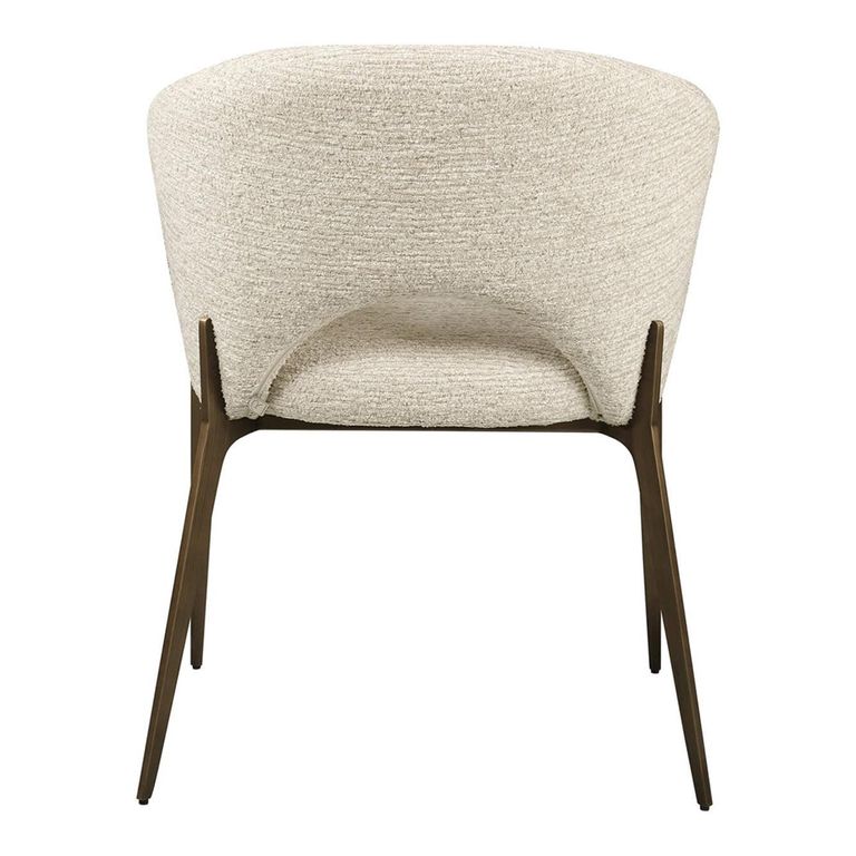 Kenzi Dining Chair - Curved Back - Natural Linear - Fabric and Wood