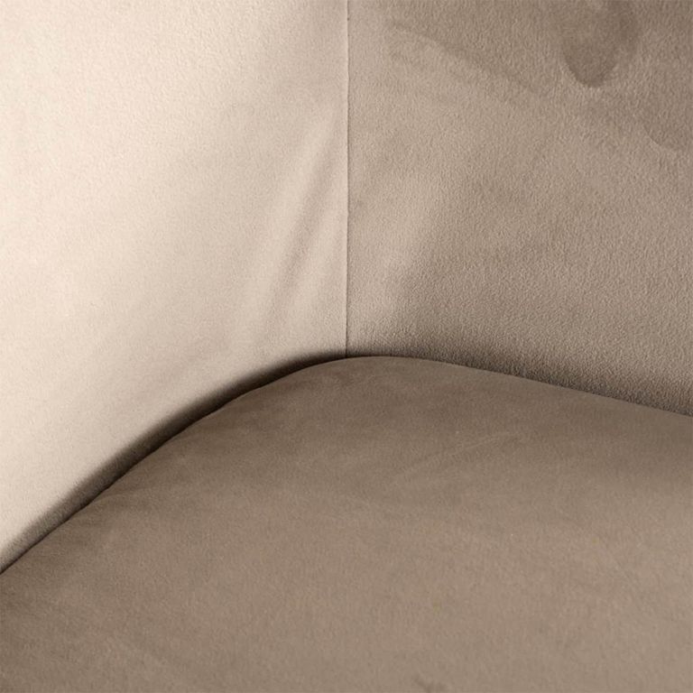 Lisonne Natural Khaki Velvet Fabric Swivel Dining Chair with Brushed Gold Legs