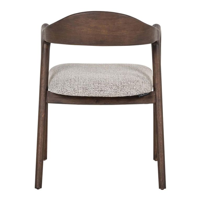 Mihara Dining Chair - Curved Back - Mocco - Fabric and Wood