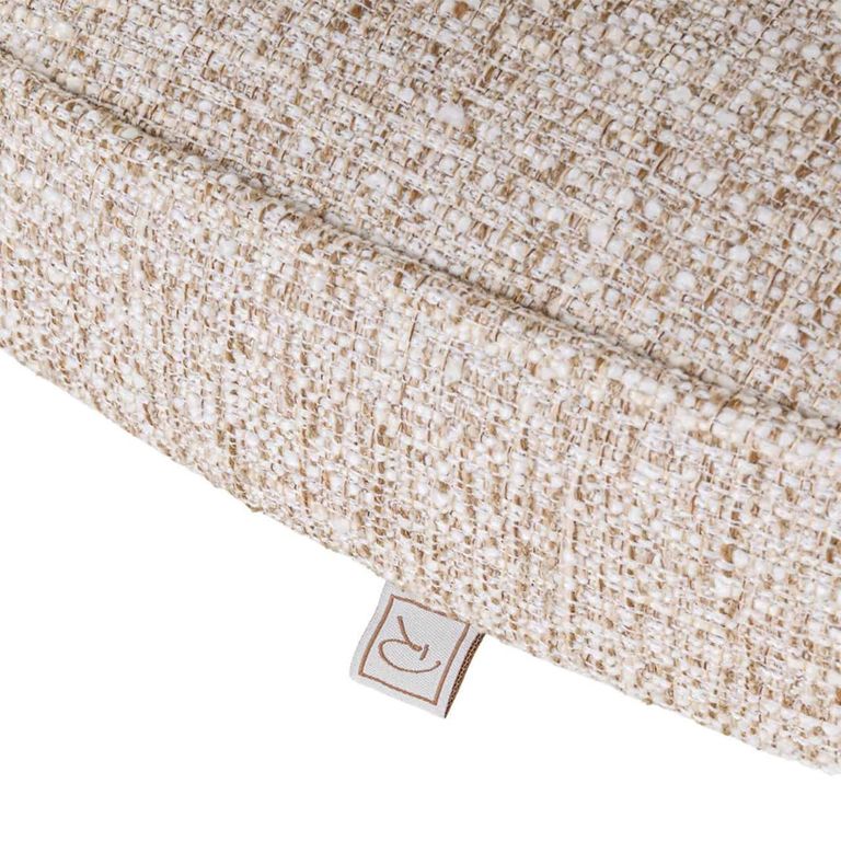 Mori Dining Chair - Curved Back - Cream Tweed - Fabric and Wood