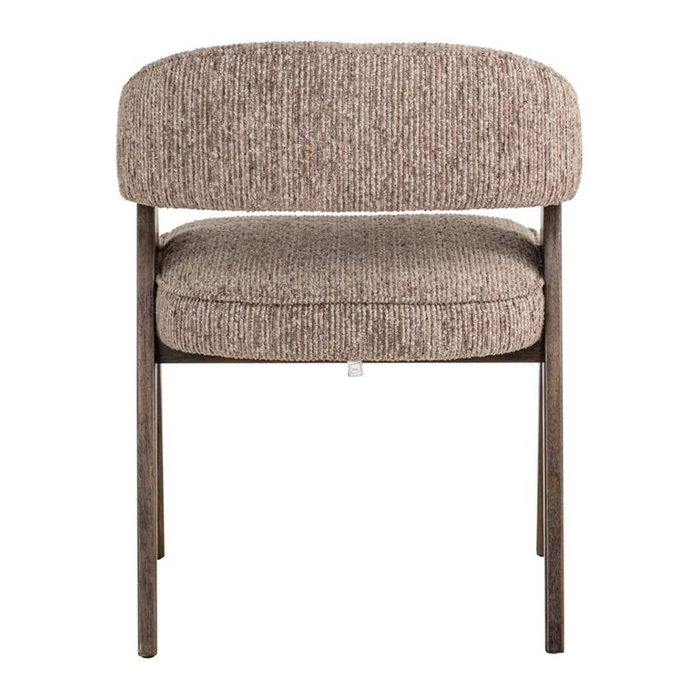 Mori Dining Chair - Mocca Linear - Fabric and Wood