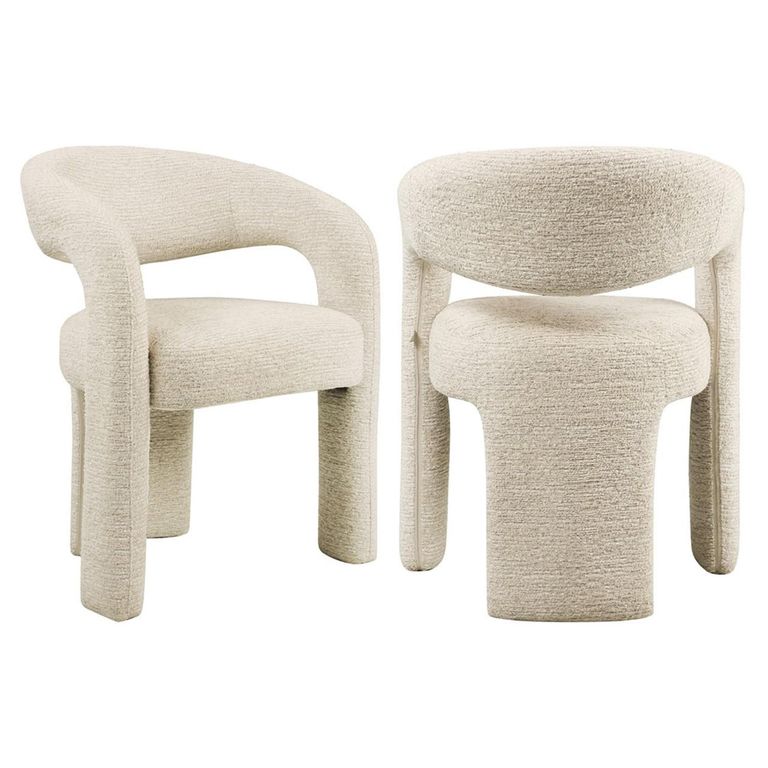 Soho Dining Chair - Curved Back - Natural Linear - Fabric